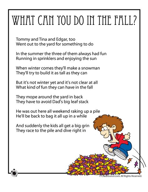 Fall Kids Poems What Can You Do In The Fall Woo Jr Kids Activities
