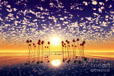 Gold Sunset Above Tropic Island Purple Photograph By Aleksey Tugolukov