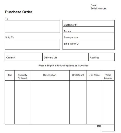 Microsoft Office Purchase Order Form Homevg