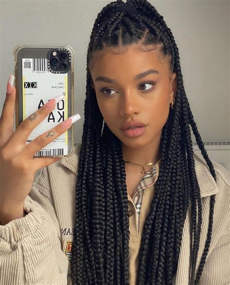 Black Love 🖤 On Instagram Mirror Selfies Box Braids Hairstyles