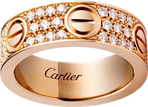 CRB4087600 LOVE Ring Diamond Paved Rose Gold Diamonds Cartier