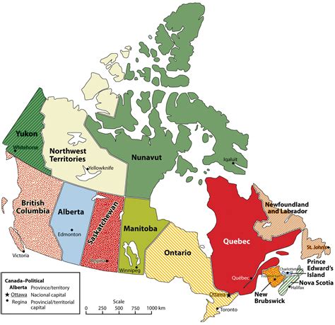 Map Of Canada Provinces And Capital Cities