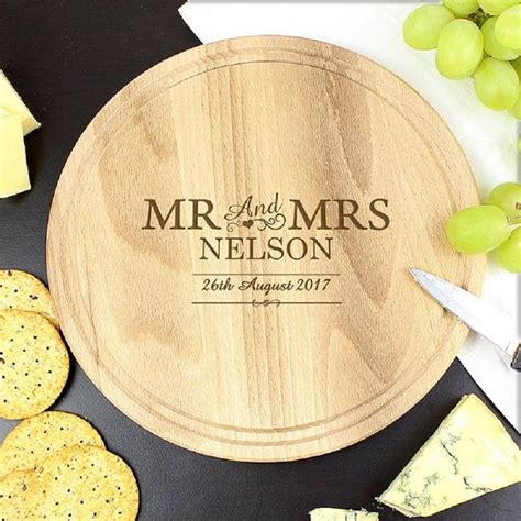 Mr And Mrs Personalised Round Chopping Board By Oli Zo Personalised