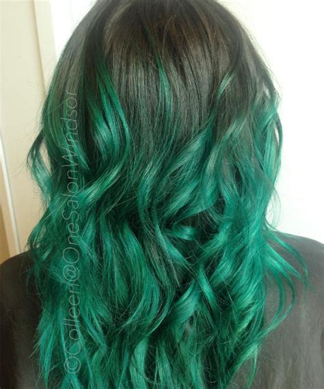 Green Ombre Curly Green Hair With Images Green Hair