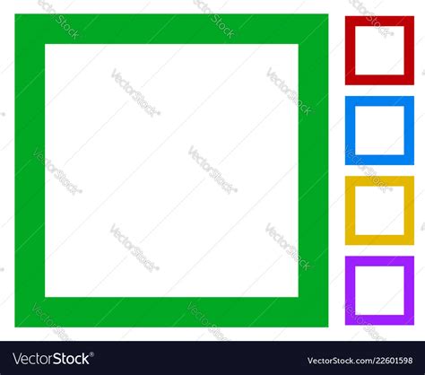 Simple Basic Frame Border Icons Isolated Vector Image