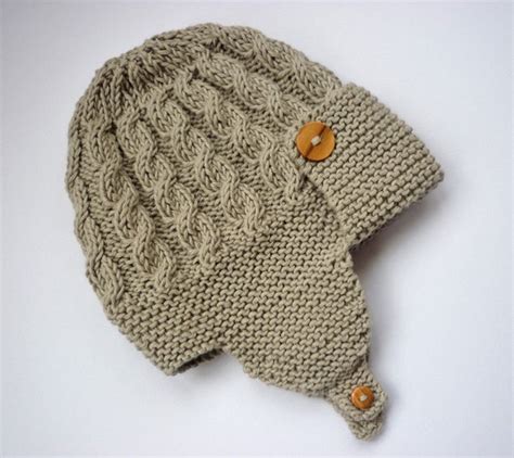 Baby Aviator Hat Knitting Pattern Pdf With Cable By Lovefibres