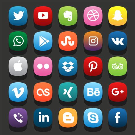 Flat Social Media Icon Download Free Vectors Clipart Graphics