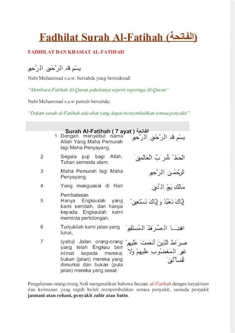 Pdf Fadhilat Surah Al Fatihah Dokumen Tips