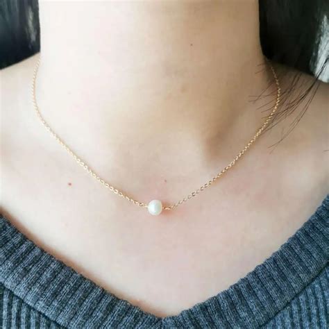 Genuine Freshwater Pearl Necklace K Gold Filled Neck Chains Pendants Unusual Chocker For