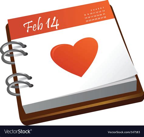 Valentines Calendar With A Heart Royalty Free Vector Image