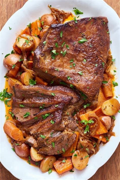 Place brisket in a large roasting pan or disposable pan. How To Cook Classic Beef Brisket in the Slow Cooker ...