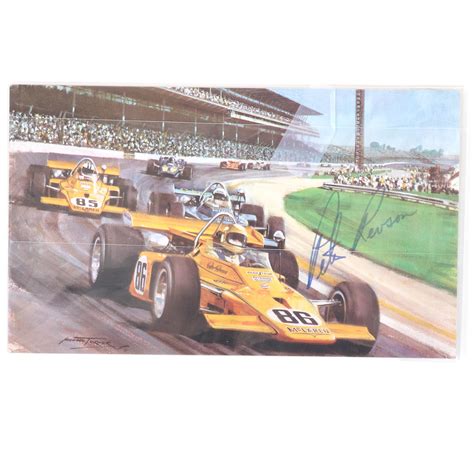 Lot Peter Revson Autographed 1971 Indianapolis 500 Postcard
