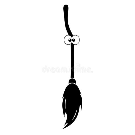 Simple Illustration Of Witches Broom Icon For Halloween Day Stock