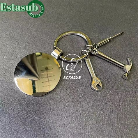 Printable Blank Sublimation Metal Tool Kit Keychain With Hammer