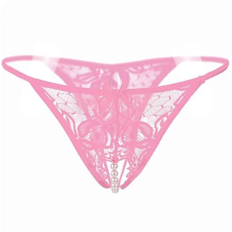 Lace Floral G String Women Sexy Open Crotch Underwear Imitated Panties