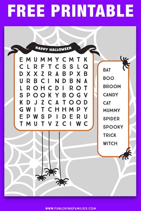 Halloween Word Search Printables Fun Loving Families