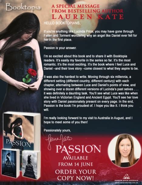 Lauren Kate Author Of Fallen Torment And Passion Answers Six Sharp Questions The Booktopian
