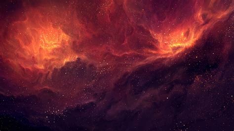 Space Stars Tylercreatesworlds Nebula Space Art Red Digital Art Artwork