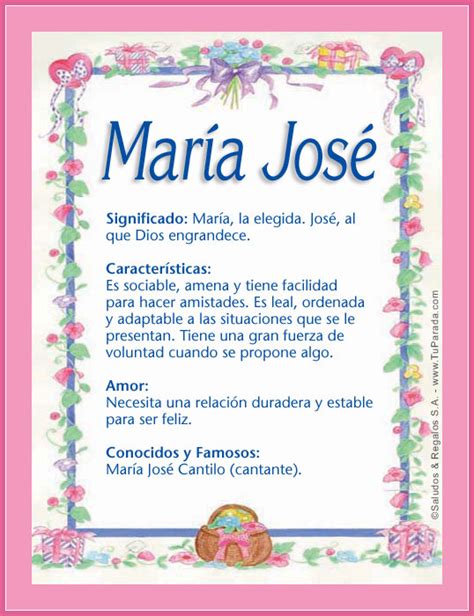 María José Significado Del Nombre María José Nombres