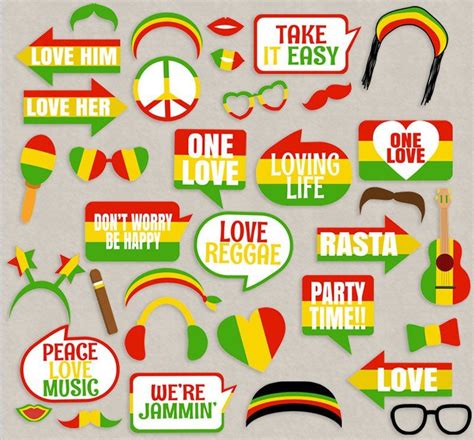 35 X Reggae Props Printable Rasta Party Jamaican Party Party Themes