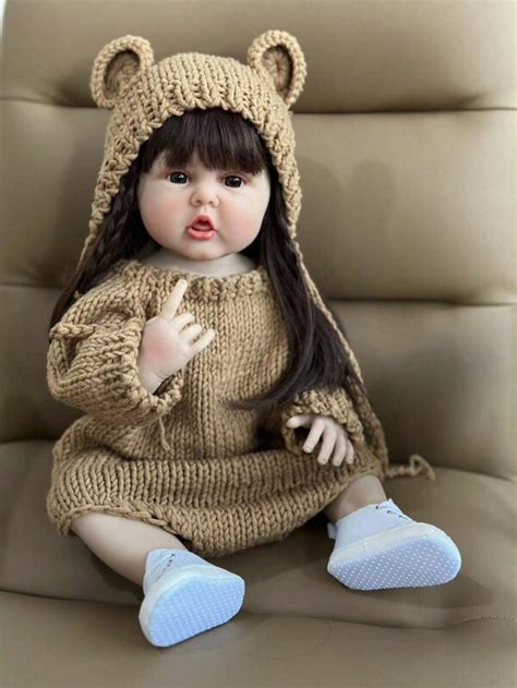 Realistic 55 Cm 22 Inch Full Silicone Body Reborn Baby Doll Girl With