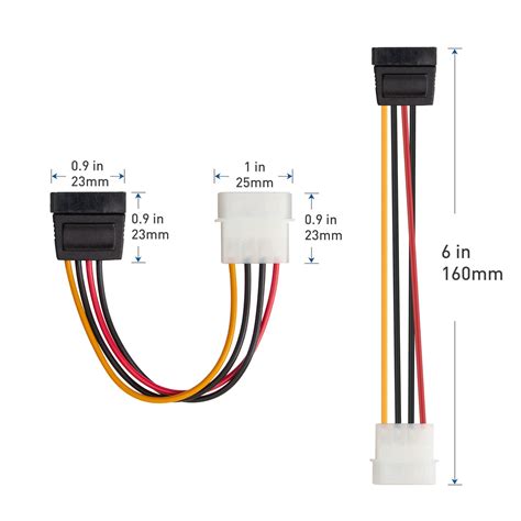 Cable Matters Pack Pin Molex To Sata Power Cable Sata To Molex