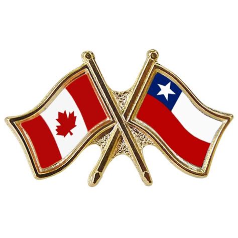 Canada Chile Crossed Pin Crossed Flag Pin Friendship Pin