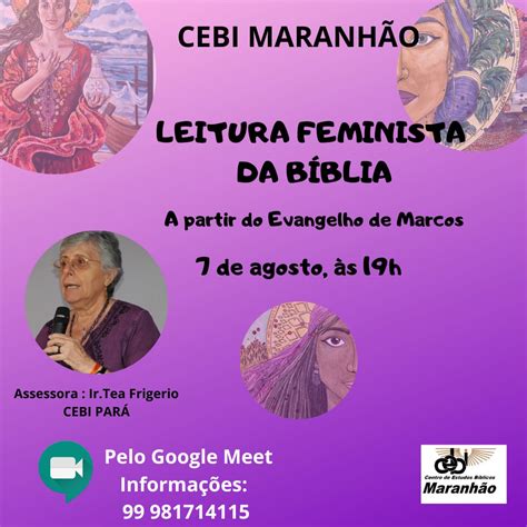 Cebi Maranhão Realiza Formação Sobre Leitura Feminista Da Bíblia Cebi