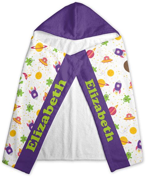 Girls Space Themed Kids Hooded Towel Personalized Youcustomizeit