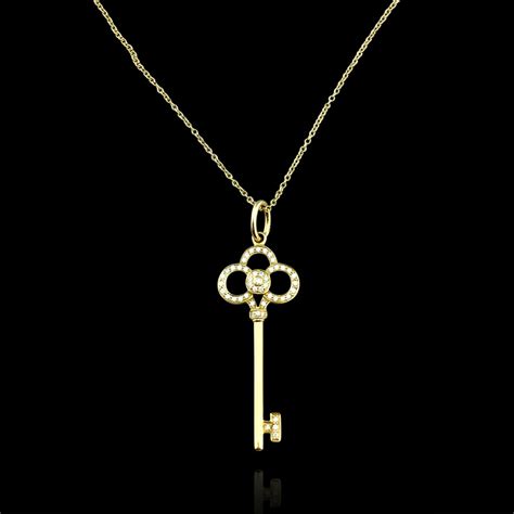 Yellow Gold Diamond Key Pendant Necklace By Tiffany And Co 66mint Fine