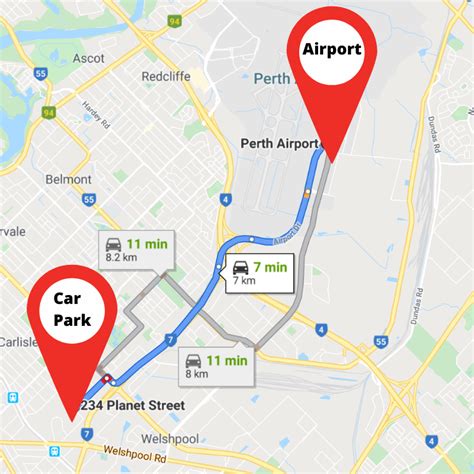 Perth Airport Parking Map