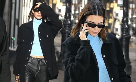 Kendall Jenner Teases Her Taut Tummy In Cropped Top And Leather