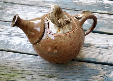 Teapot Hand Thrown Pottery Teapot Wheel Thown Stoneware Pottery Teapot