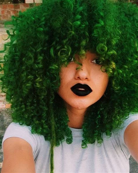 Green Colored Curly Hair Curls Pinterest Green