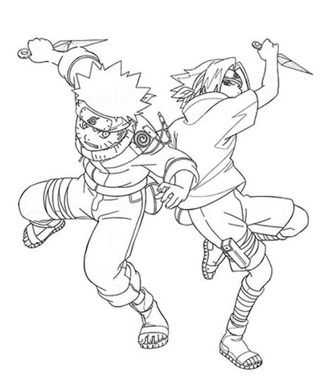 Coloriage Naruto Et Sasuke Se Battent Ensemble Télécharger Et