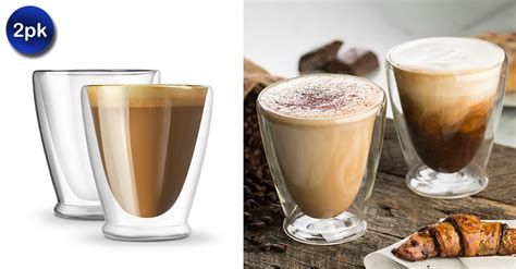 2 Pack Glass Latte Cups