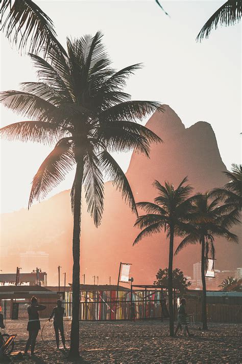 Rio De Janeiro Sunset Ipanema Beach Mountains Photograph By Frederico