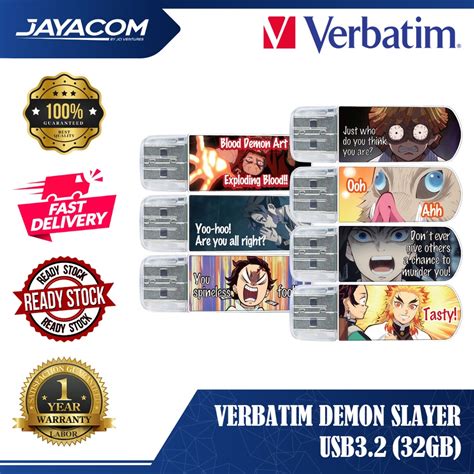 Verbatim Demon Slayer Usb 32 Flash Drive 32gb Limited Edition