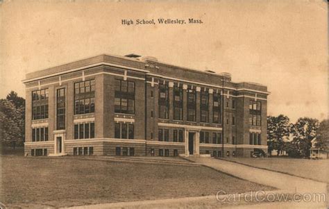 High School Wellesley Ma Postcard