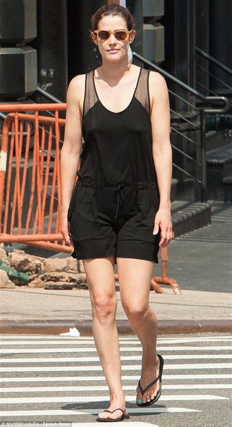 How I Met Your Mothers Cobie Smulders Braless With Semi Sheer Romper