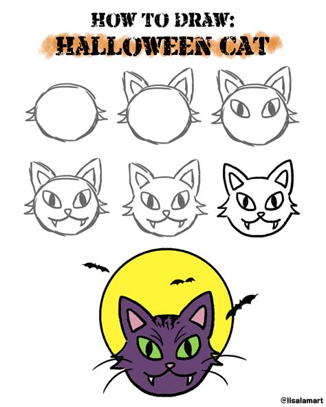 How To Draw Halloween Cat Scyap