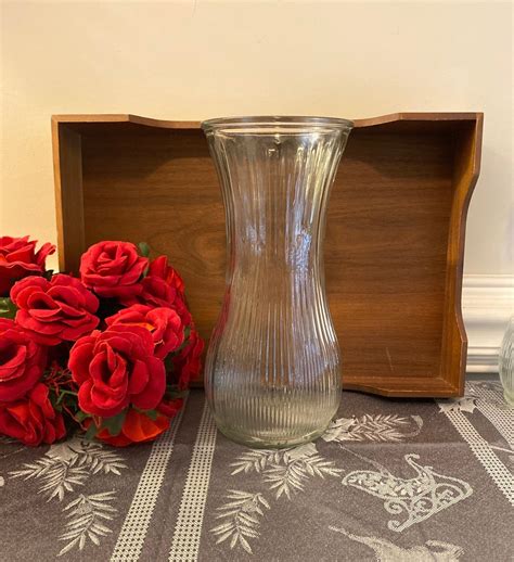 Clear Vintage Hoosier Glass Vase A Etsy