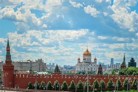 Premium Photo Wall And Towers Of Moscow Kremlin With Cathedral Of