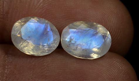 Top Quality Moonstone Faceted Cut Pair Natural Moonstone Etsy