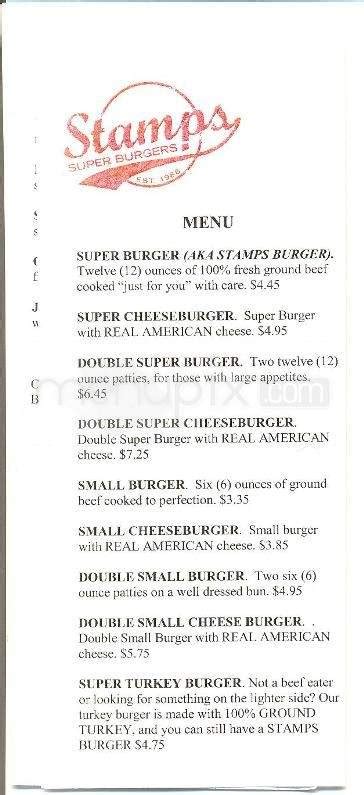 Whether you have recently decided to apply for food stamps or you have questions about no matter where you are in the mississippi food assistance program application process, you may need to visit a snap office. Menu of Stamps Superburger in Jackson, MS 39204