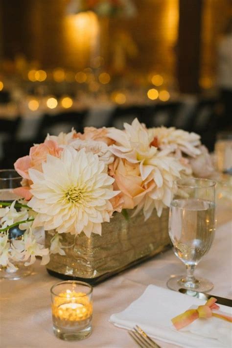 Rose Gold Wedding Reception Center Pieces Wedding Floral Centerpieces