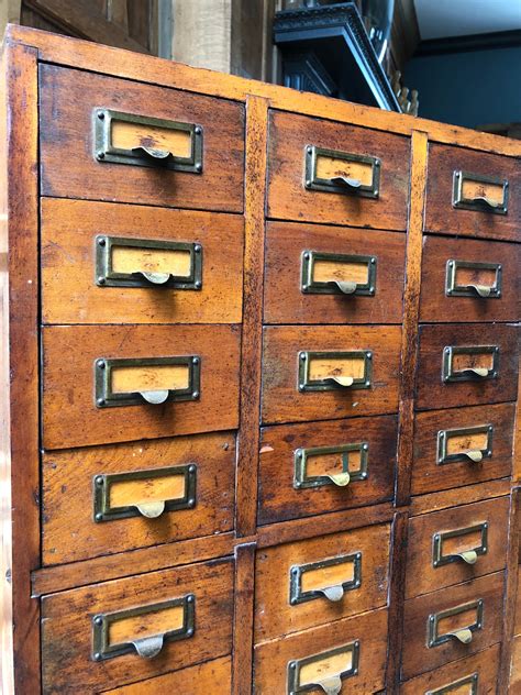 Antique Card File Cabinet Multi Drawer Unit Apothecary Cabinet
