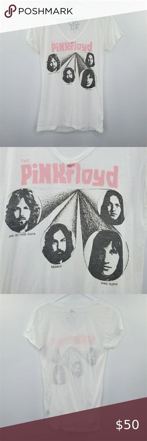 Chaser Pink Floyd Graphic Band Tee Burnout V Neck Pink Floyd Graphic