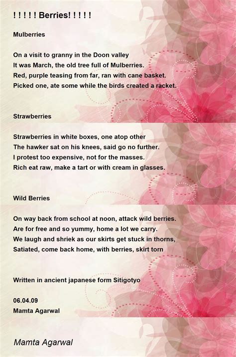 Berries Berries Poem By Mamta Agarwal