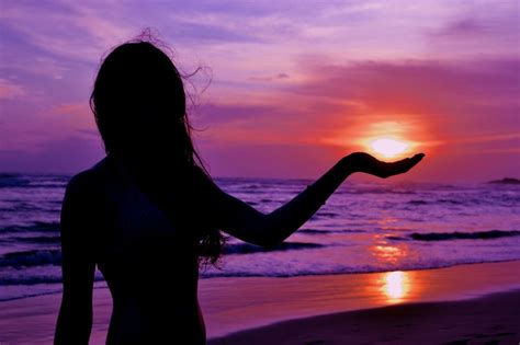 Girl Photograph Picture Shadow Sun Breathtaking Sunsets Beach